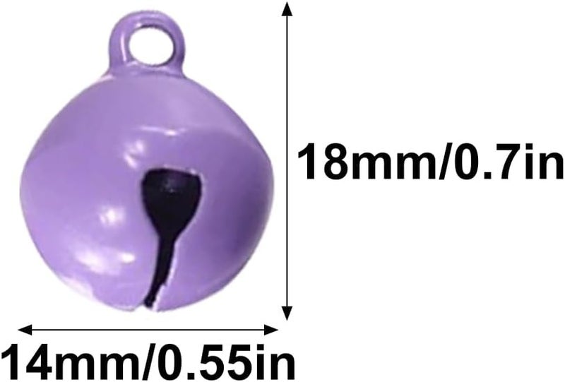 Purple 10PCS 14mm Mini Jingle Bells For DIY Keychains Pet Jewelry Festival Decorations - Image 2